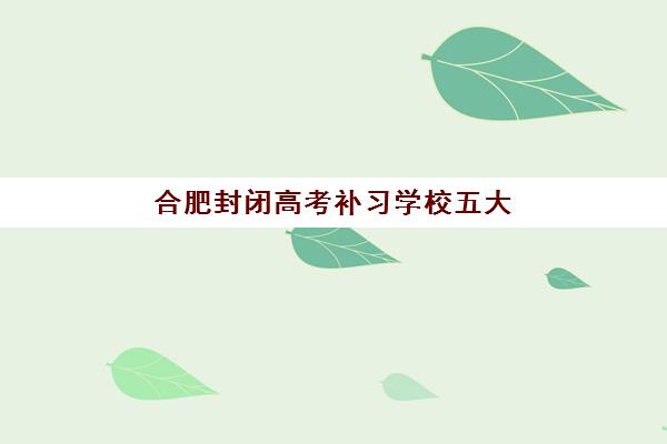 合肥封闭高考补习学校五大机构竞争力报告如何解读？2025年权威排名、核心优势与科学择校全指南