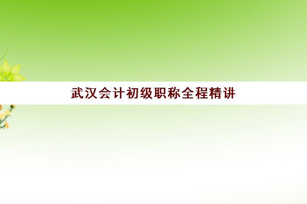 武汉会计初级职称全程精讲课程面试培训机构哪家好？2023年最新机构对比与选择指南