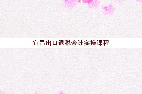宜昌出口退税会计实操课程辅导班排名一览表如何查询？2025年权威机构推荐、课程特色与择班指南全解析