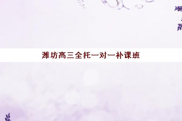 潍坊高三全托一对一补课班机构哪家强？2025年最新排行榜与择校指南
