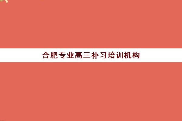 合肥专业高三补习培训机构有哪些地方？2025年最新前十排名与科学择校全攻略