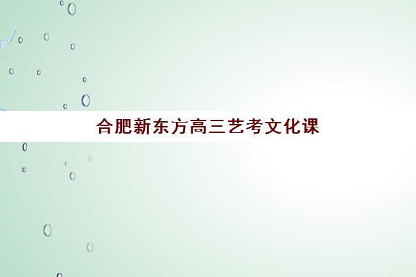 合肥新东方高三艺考文化课补习学校收费价目表如何查询？2025年收费标准全面解析与择校性价比深度评估指南