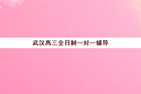 武汉高三全日制一对一辅导机构排名榜最新如何查询？2025年十大权威机构榜单与择校全攻略
