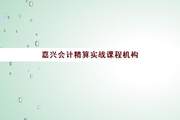 嘉兴会计精算实战课程机构核心竞争力对比，2025年择校全攻略与顶尖机构评测指南