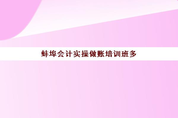 蚌埠会计实操做账培训班多少钱一节课？2025年最新收费标准、课程费用明细与性价比选择全指南