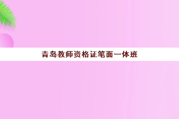 青岛教师资格证笔面一体班多少钱？2025年最新机构价格对比与选班攻略