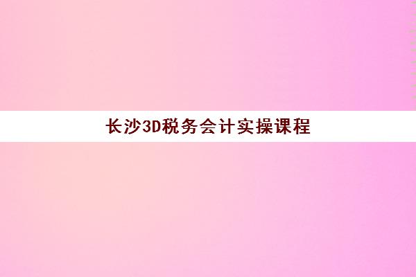 长沙3D税务会计实操课程封闭式集训营怎么样？2025年最新课程体系与实战效果深度测评