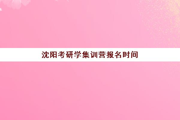 沈阳考研学集训营报名时间及流程安排表如何查询最准确？2025年最新时间节点与完整操作指南