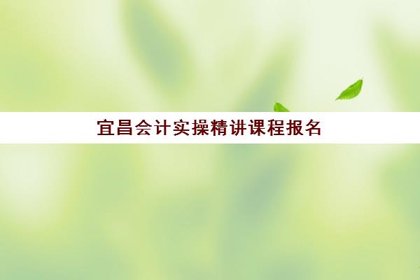 宜昌会计实操精讲课程报名2025报名时间如何安排？最新课程表与报名指南详解