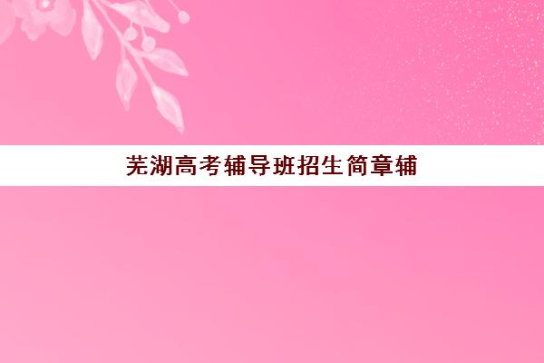 芜湖高考辅导班招生简章辅导机构有哪些学校？2025年最新招生政策解读、机构选择指南与报名流程全解析