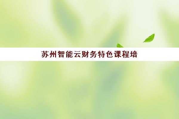 苏州智能云财务特色课程培训学校如何选？2025年最新排名与择校全指南
