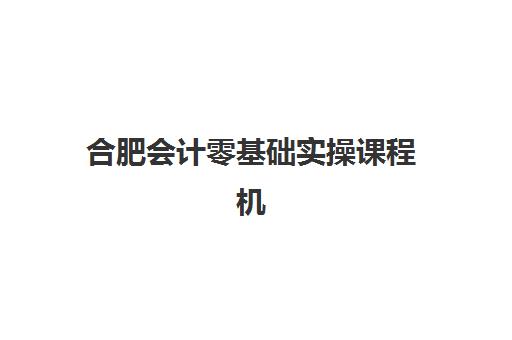 合肥会计零基础实操课程机构排行榜前十名如何选择？2023年最新排名解析、择校指南与避坑要点全攻略