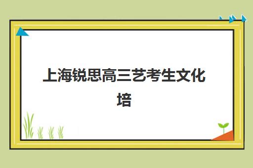 上海锐思高三艺考生文化培训班费用一般多少钱？2025年收费标准全面解析与择校性价比深度评估指南