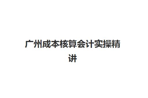 广州成本核算会计实操精讲课程2025年考点有哪些？全面解析考试大纲与高效备考指南